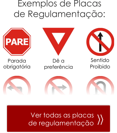 Exemplos de placas de regulamentação